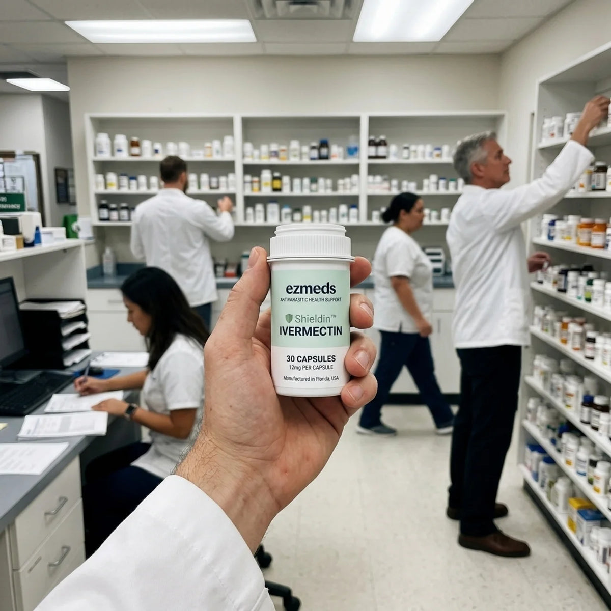 Doctors working on medicine