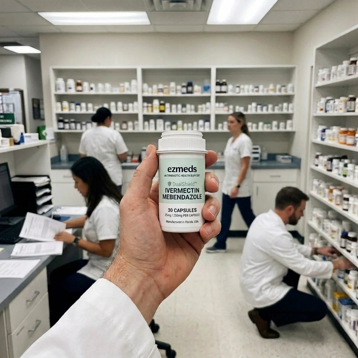 Doctors working on medicine